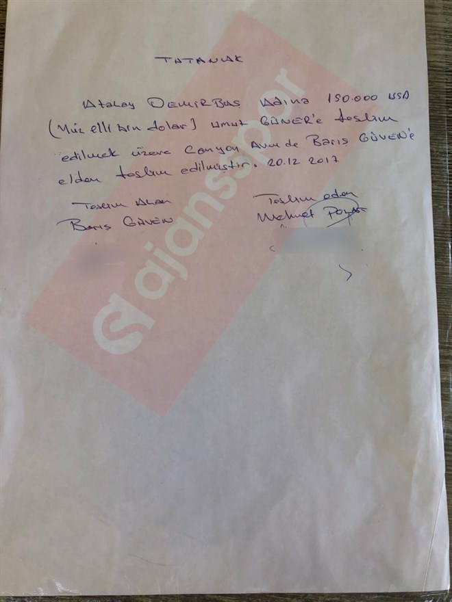 150 bin Dolar’ın tutanağı...