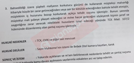 Şafak Mahmutyazıcıoğlu hakkındaki suç duyurusunun 2. sayfası...