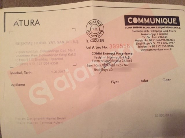 İşte başka bir fatura... Miktar yine 30 bin lira.