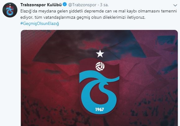 Türkiye tek yürek geçmiş olsun Elazığ