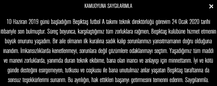 Abdullah Avcı kişisel internet sitesinden veda mesajı paylaştı.