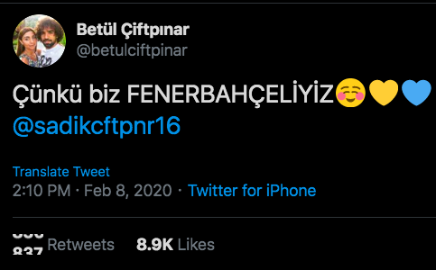 Eşinden paylaşım!