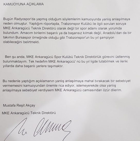 İşte o açıklama