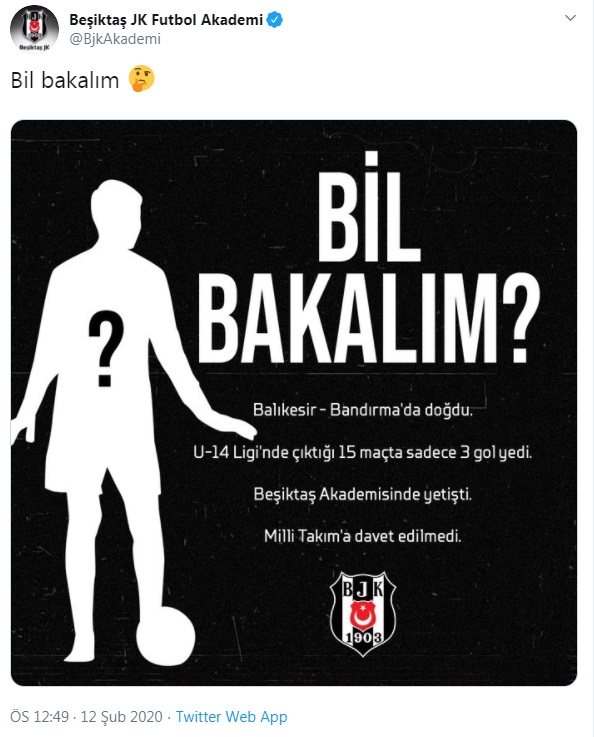 Beşiktaş'ın yaptığı paylaşım