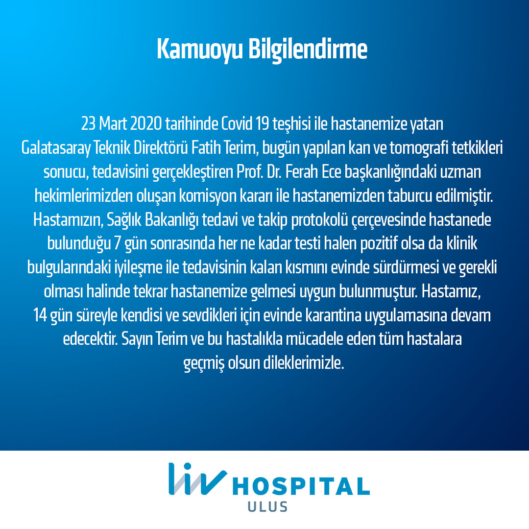 Hastaneden yapılan açıklama şu şekilde