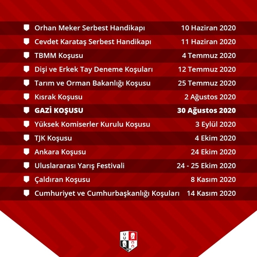 Yarış takvimi belli oldu