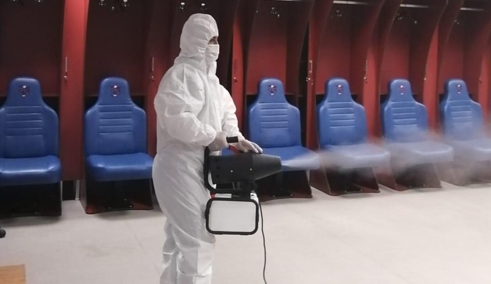 Trabzonspor Medical Park Stadyumu dezenfekte edildi