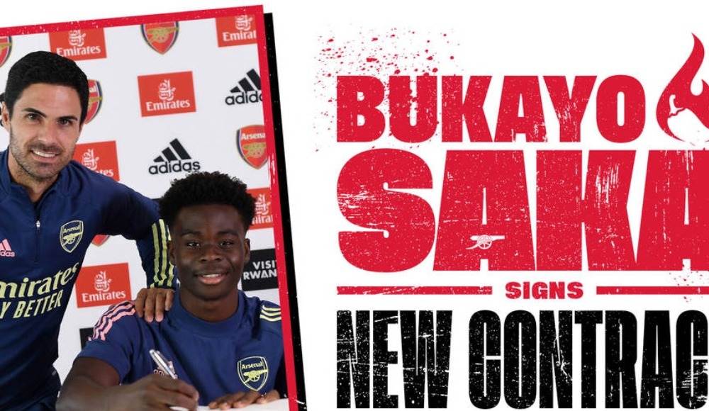 Arsenal'da 18 yaşındaki Saka'nın sözleşmesi uzatıldı
