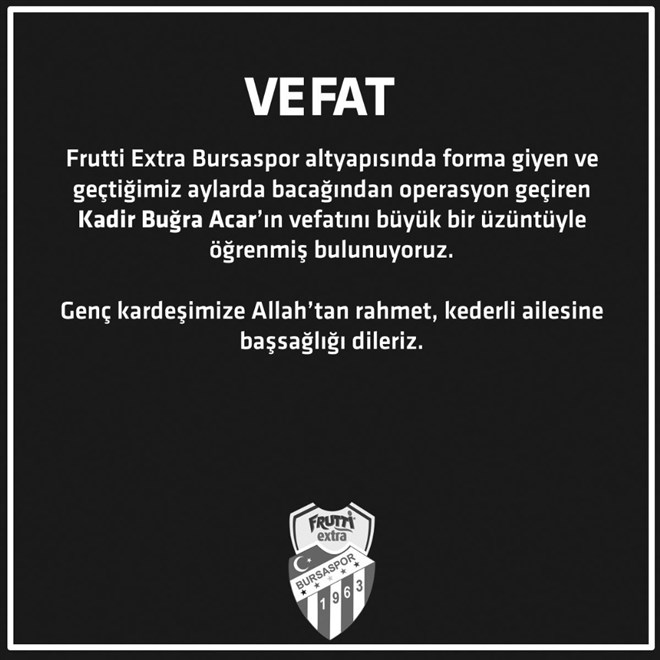 Bursaspor ’un acı günü