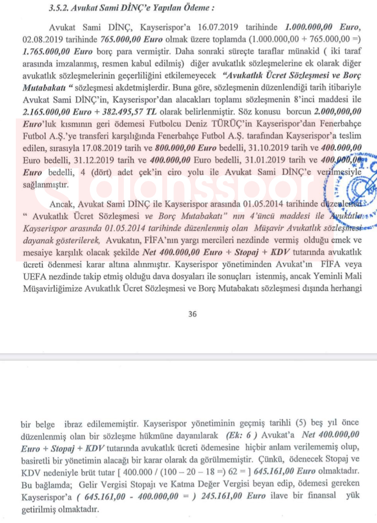 Sami Dinç’le ilgili o rapor...