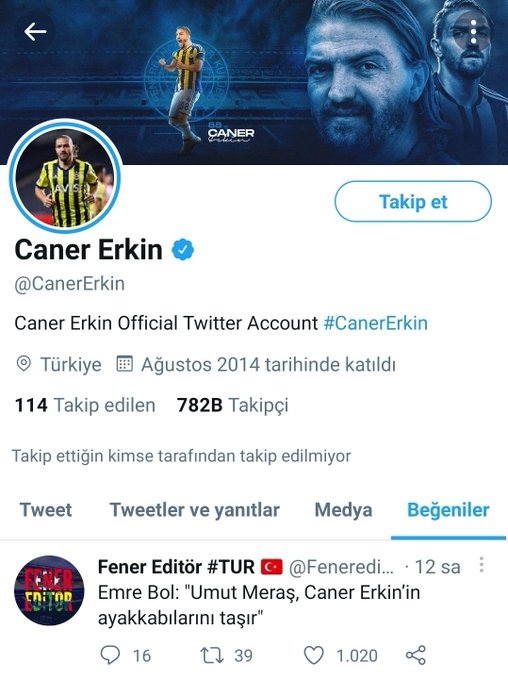 Caner Erkin, Umut Meraş'la ilgili bir paylaşımı beğendi ...
