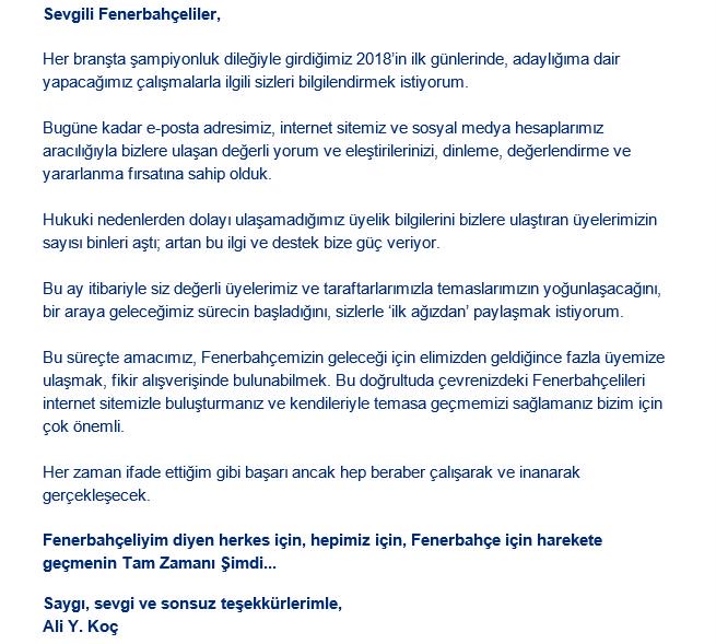İşte o mesaj: