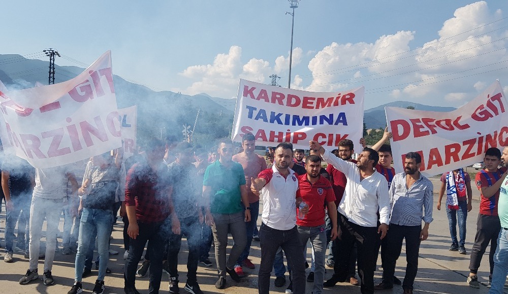 Taraftardan Karabükspor'a destek yürüyüşü