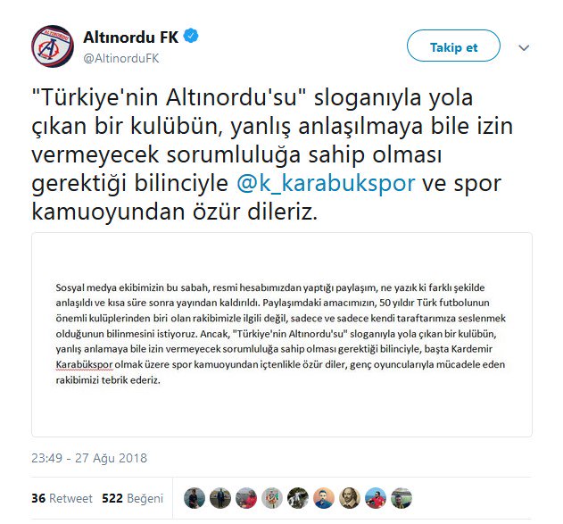 İşte o paylaşım...