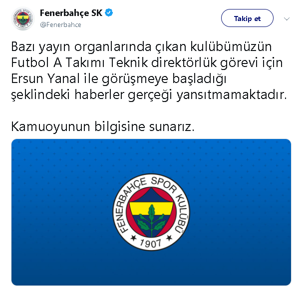 Fenerbahçe'den açıklama!